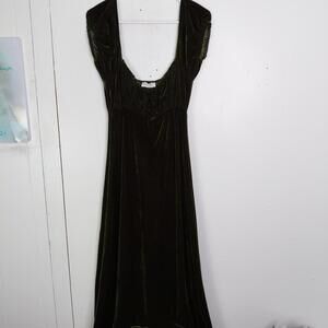 Bruno Duluc Kush Dress Womens M Velvet Milkmaid Puff Sleeve Whimsigoth Holiday